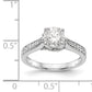 14K White Gold Simulated Diamond Engagement Ring