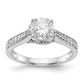 14K White Gold Simulated Diamond Engagement Ring
