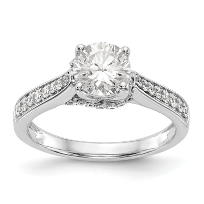 14K White Gold Simulated Diamond Engagement Ring