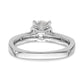 14kw Peg Set Simulated Diamond Engagement Ring