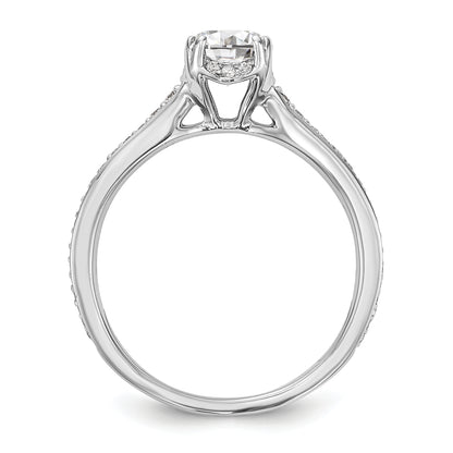 14K White Gold Simulated Diamond Engagement Ring