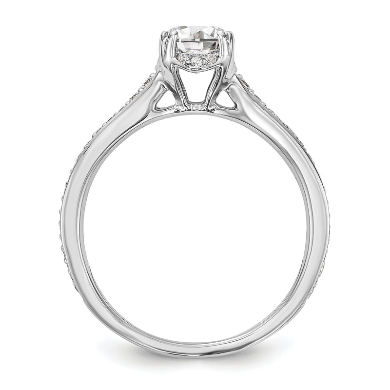 14K White Gold Simulated Diamond Engagement Ring