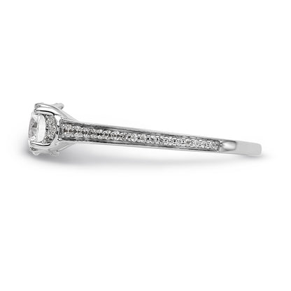 14K White Gold Simulated Diamond Engagement Ring