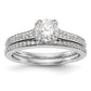14K White Gold Simulated Diamond Engagement Ring