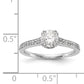 14K White Gold Simulated Diamond Engagement Ring