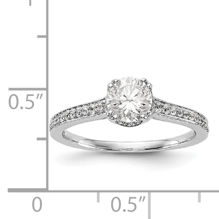 14K White Gold Simulated Diamond Engagement Ring