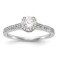 14K White Gold Simulated Diamond Engagement Ring