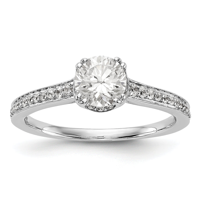 14K White Gold Simulated Diamond Engagement Ring