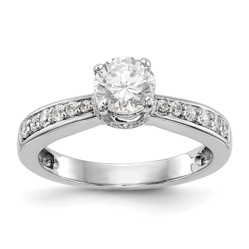 14K White Gold Simulated Diamond Engagement Ring