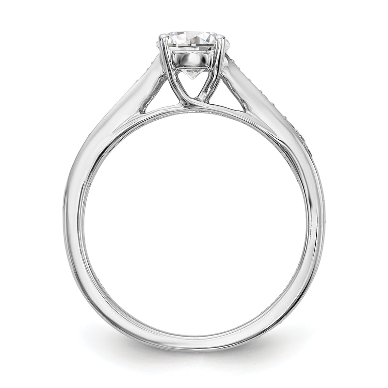 14K White Gold Simulated Diamond Engagement Ring
