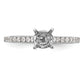 14K White Gold Simulated Diamond Engagement Ring