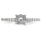 14K White Gold Simulated Diamond Engagement Ring