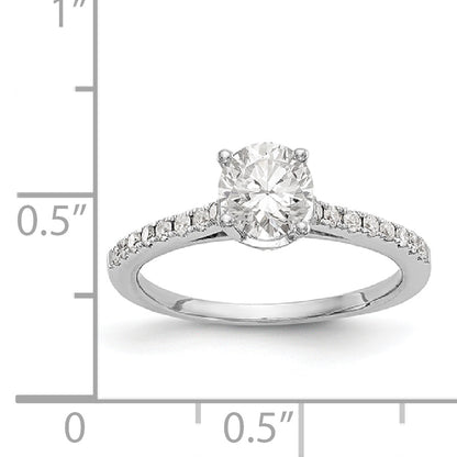 14K White Gold Simulated Diamond Engagement Ring