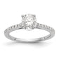 14K White Gold Simulated Diamond Engagement Ring