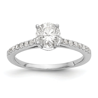 14K White Gold Simulated Diamond Engagement Ring