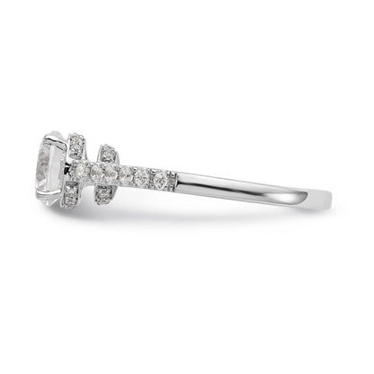 14K White Gold Simulated Diamond Engagement Ring