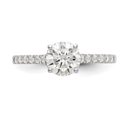 14K White Gold Simulated Diamond Engagement Ring