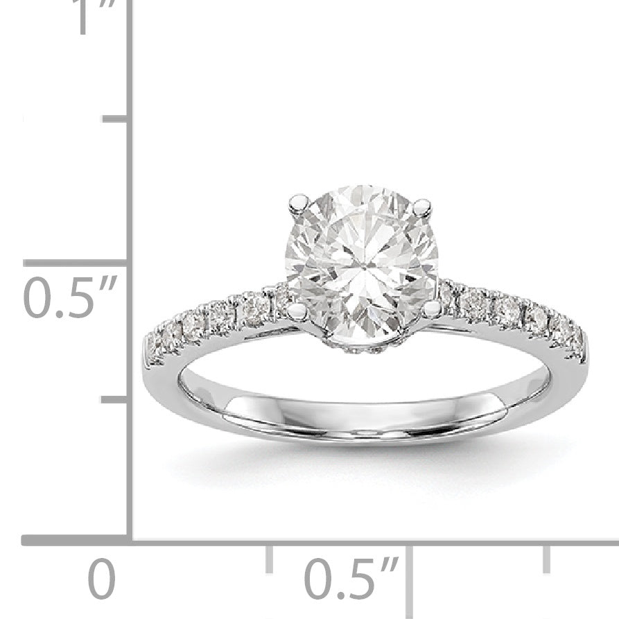 14K White Gold Simulated Diamond Engagement Ring