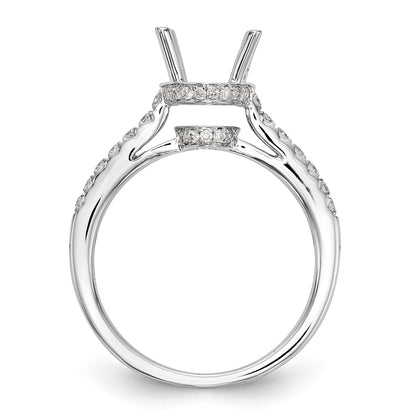 14K White Gold Simulated Diamond Engagement Ring