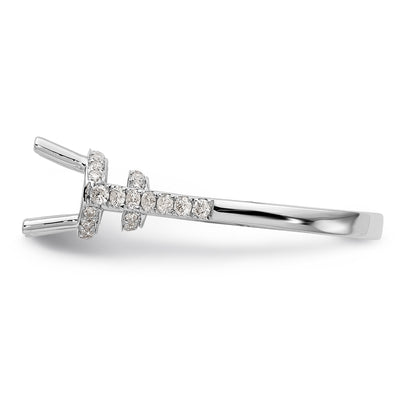 14K White Gold Simulated Diamond Engagement Ring
