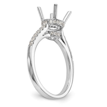 14K White Gold Simulated Diamond Engagement Ring