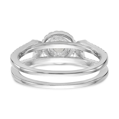 14K White Gold Simulated Diamond Engagement Ring