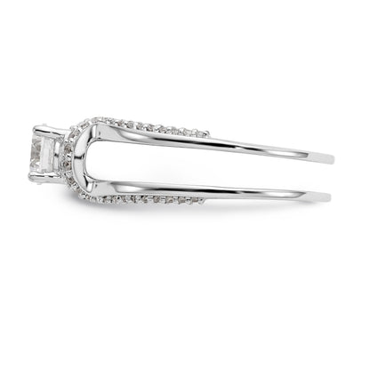 14K White Gold Simulated Diamond Engagement Ring