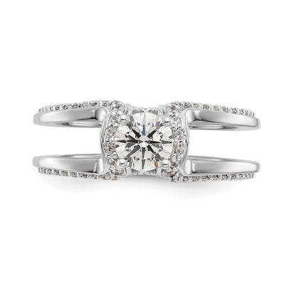 14K White Gold Simulated Diamond Engagement Ring