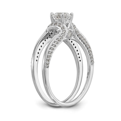 14K White Gold Simulated Diamond Engagement Ring