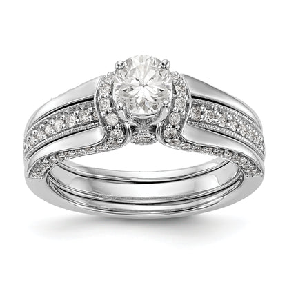 14K White Gold Simulated Diamond Engagement Ring