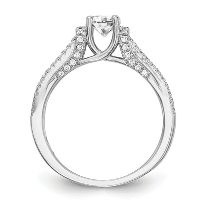 14K White Gold Simulated Diamond Engagement Ring