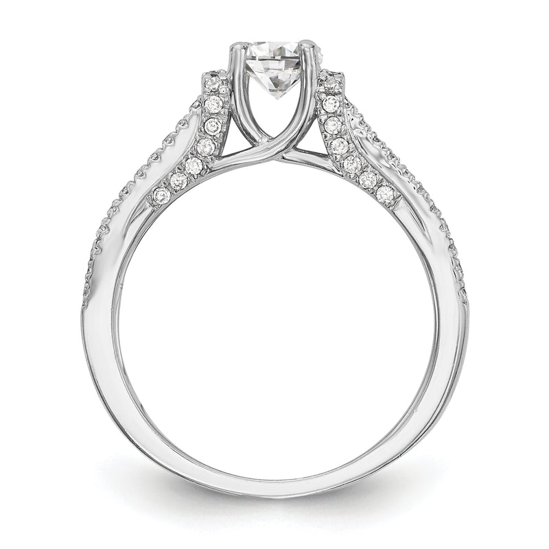 14K White Gold Simulated Diamond Engagement Ring