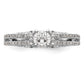 14K White Gold Simulated Diamond Engagement Ring