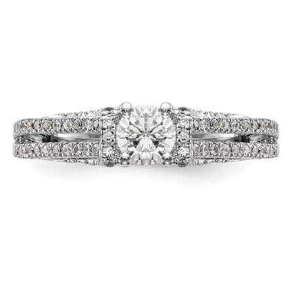 14K White Gold Simulated Diamond Engagement Ring