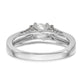 14K White Gold Simulated Diamond Engagement Ring