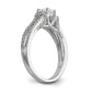 14K White Gold Simulated Diamond Engagement Ring