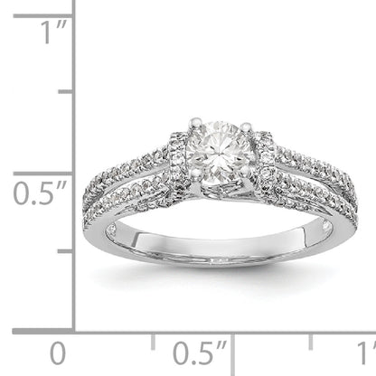 14K White Gold Simulated Diamond Engagement Ring