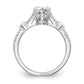 14K White Gold Simulated Diamond Engagement Ring