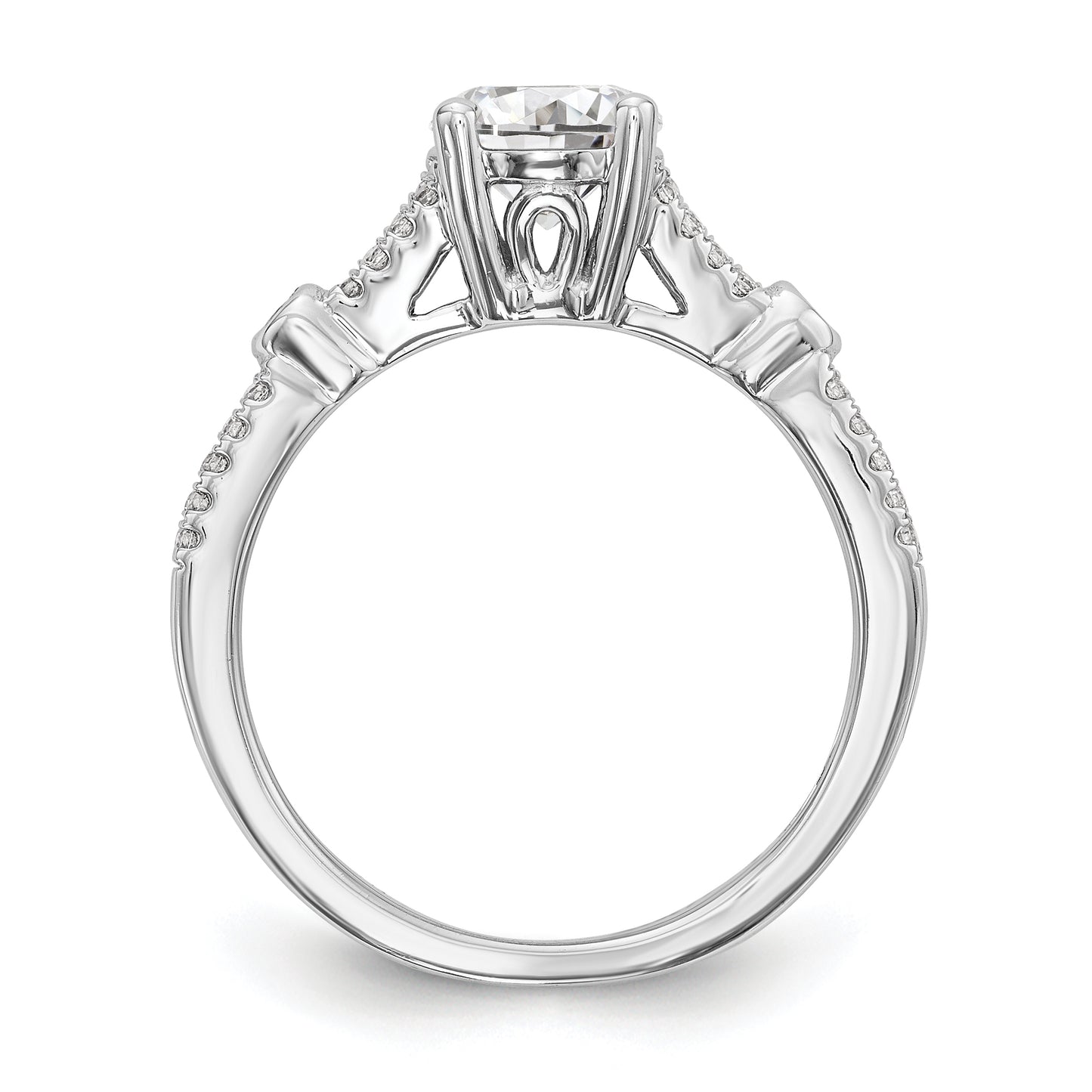 14K White Gold Simulated Diamond Engagement Ring