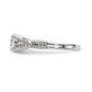 14K White Gold Simulated Diamond Engagement Ring
