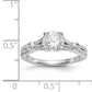 14K White Gold Simulated Diamond Engagement Ring
