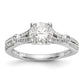 14K White Gold Simulated Diamond Engagement Ring