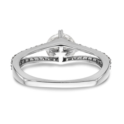14K White Gold Simulated Diamond Engagement Ring