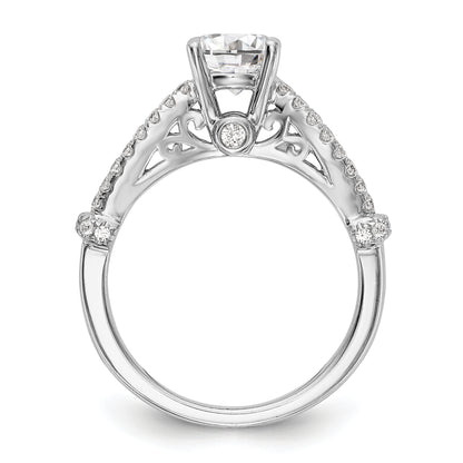14K White Gold Simulated Diamond Engagement Ring