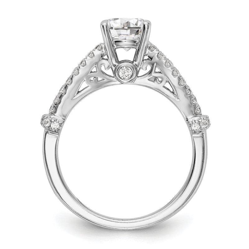 14K White Gold Simulated Diamond Engagement Ring