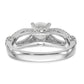 14K White Gold Simulated Diamond Engagement Ring