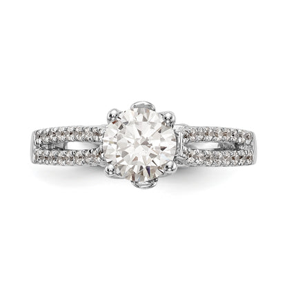 14K White Gold Simulated Diamond Engagement Ring