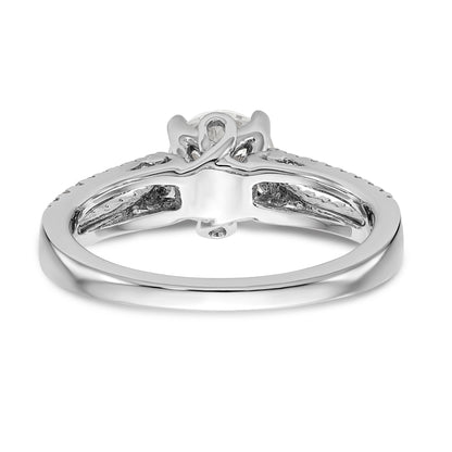 14K White Gold Simulated Diamond Engagement Ring
