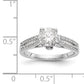 14K White Gold Simulated Diamond Engagement Ring