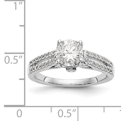 14K White Gold Simulated Diamond Engagement Ring